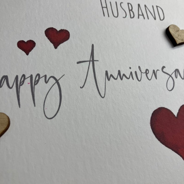 White Cotton 1st Anniversary Husband Card
