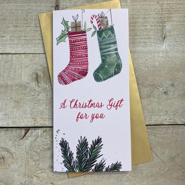 White Cotton Christmas Money Wallet