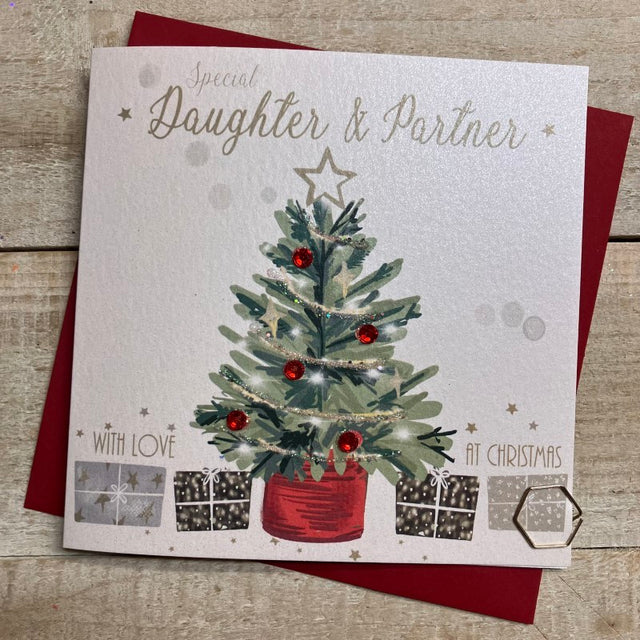 White Cotton Daughter & Partner Christmas Card
