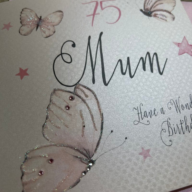 Mum 75th Birthday Card - Butterflies
