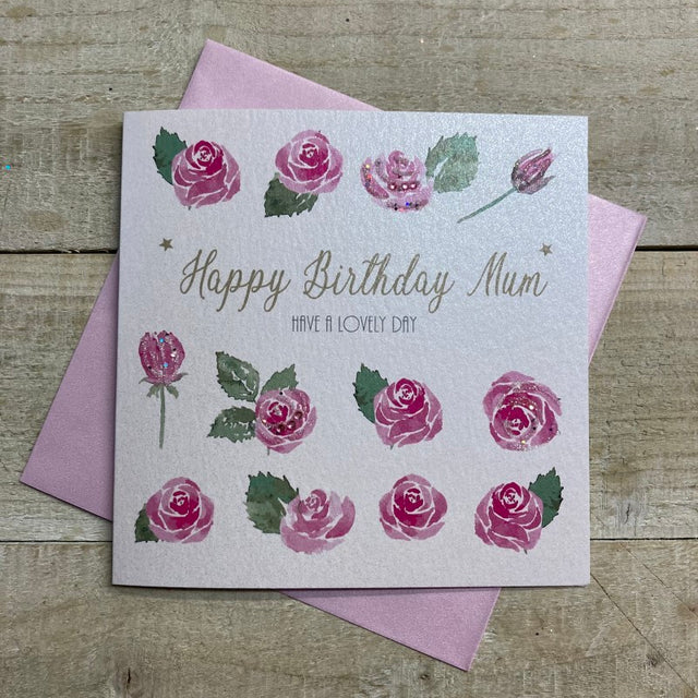 Mum Pink Roses Birthday Card