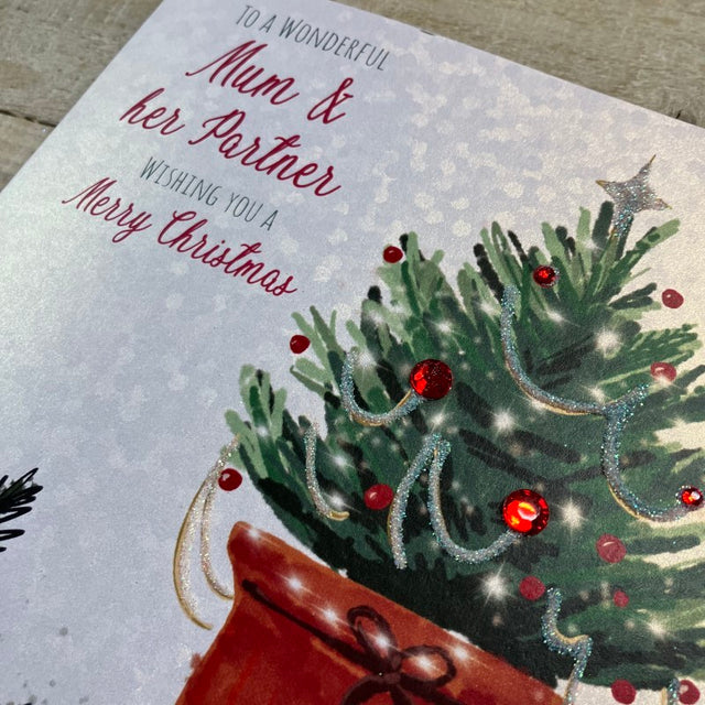 White Cotton Mum & Partner Christmas Card