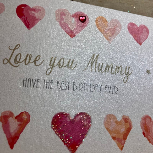 Mummy Birthday Card - Hearts