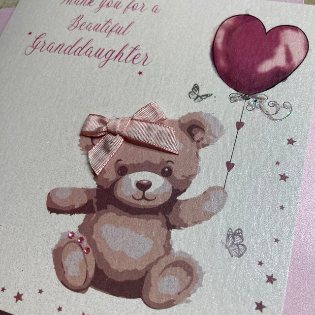 White Cotton Thank you for a New Granddaughter Card