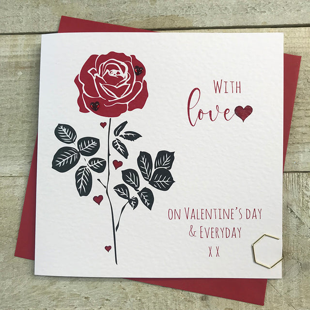 White Cotton Valentines Card
