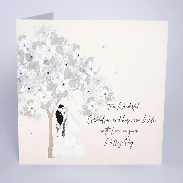 Grandson & New Wife Wedding Day Large Card