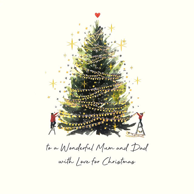 To A Wonderful Mum And Dad With Love For Christmas Card