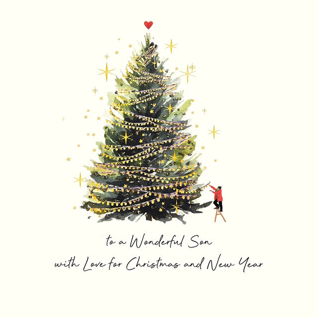 To A Wonderful Son With Love For Christmas And New Year Card