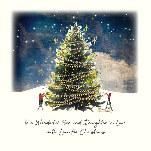 To a Wonderful Son and Daughter in Law With Love for Christmas Card