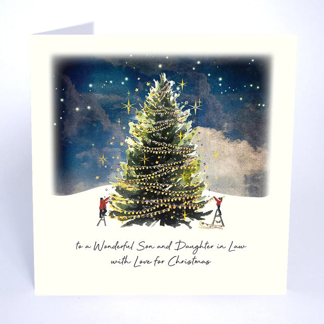 To a Wonderful Son and Daughter in Law With Love for Christmas Card