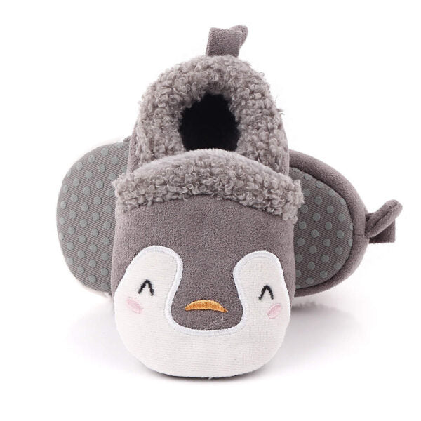 Grey Penguin Slippers