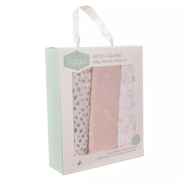 Pink Muslin Squares - Set of 3