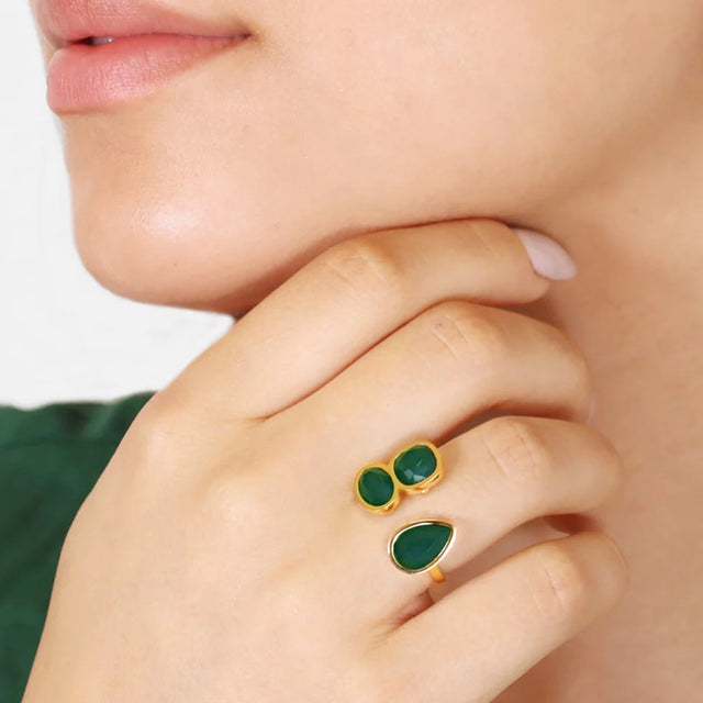 Drops Drizzle Ring - Green