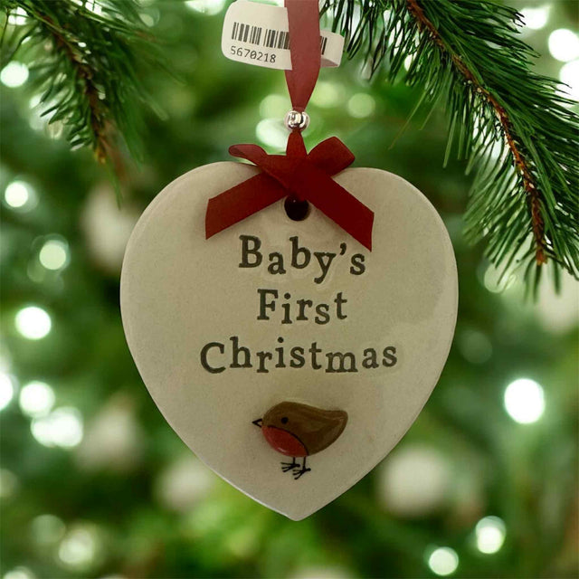 Baby’s First Christmas Embellished Robin