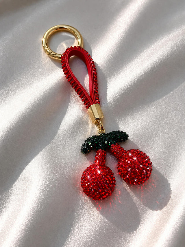 Chrystal Cherry Bag Charm - Red