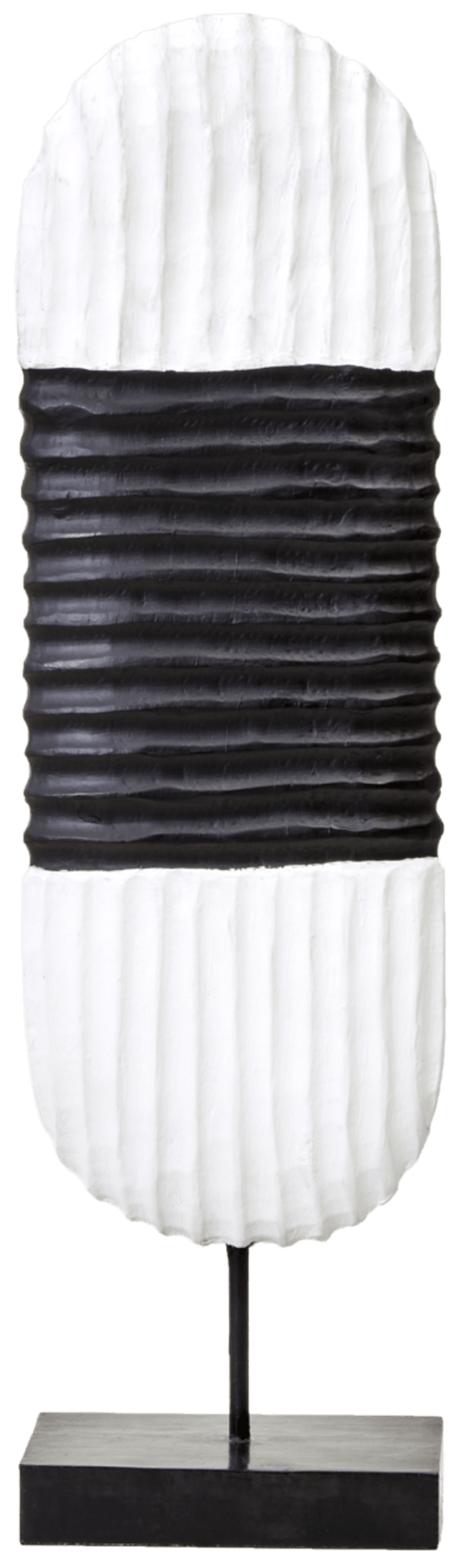 Black & White Mango Wood Oblong Sculpture