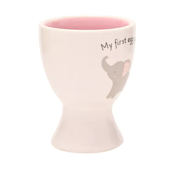 Baby 2 Piece Egg Cup & Spoon Set - Pink