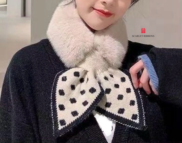 Faux Fur Collar Beige