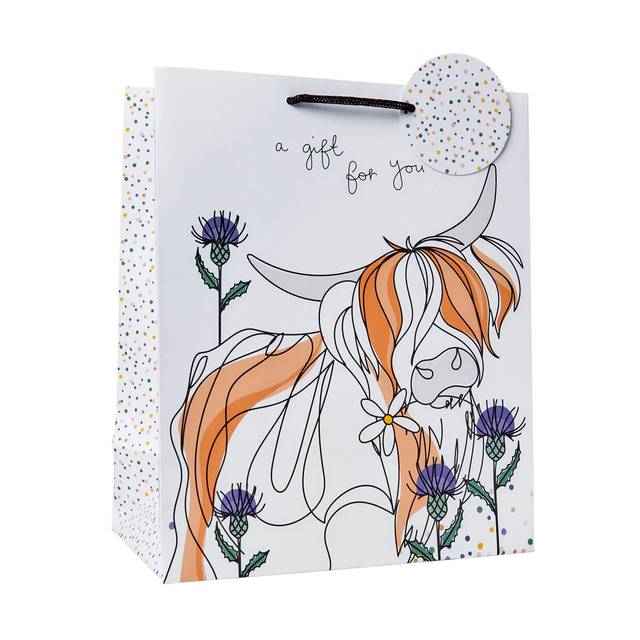 Highland Cow Portrait Gift Bag