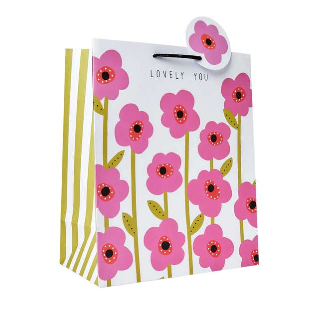 Mauve Flower Portrait Gift Bag