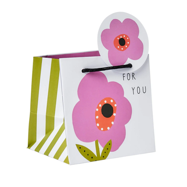 Mauve Flower Mug Gift Bag