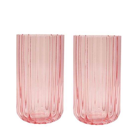 Pink Scallop Edge Tumblers
