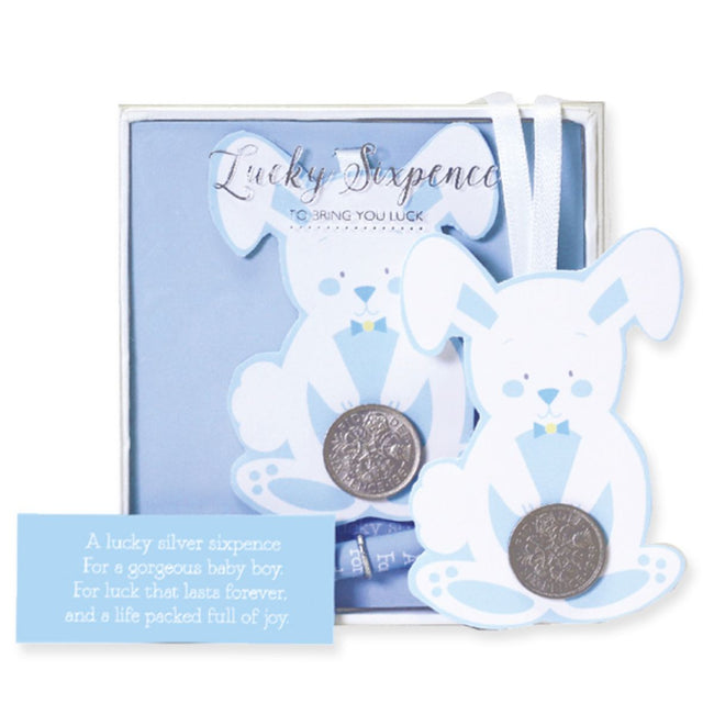Lucky Sixpence Baby Bunny Blue