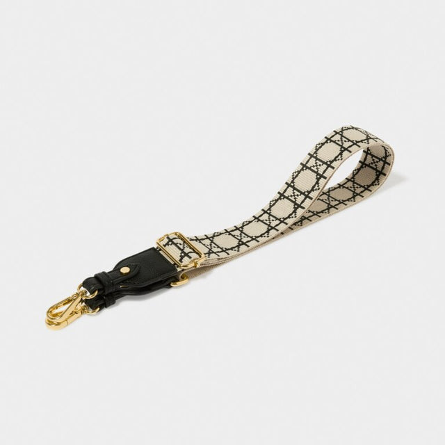 Katie Loxton Geometric Canvas Strap - White/Black