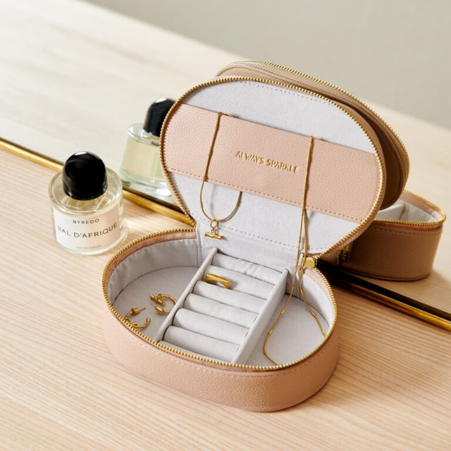 Oval Jewellery Box - Nude Pink