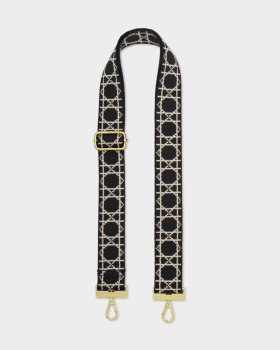 Katie Loxton Black Geometric Canvas Strap