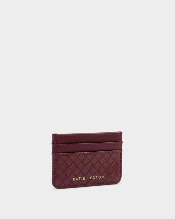 Katie Loxton Nova Woven Cardholder - Cherry