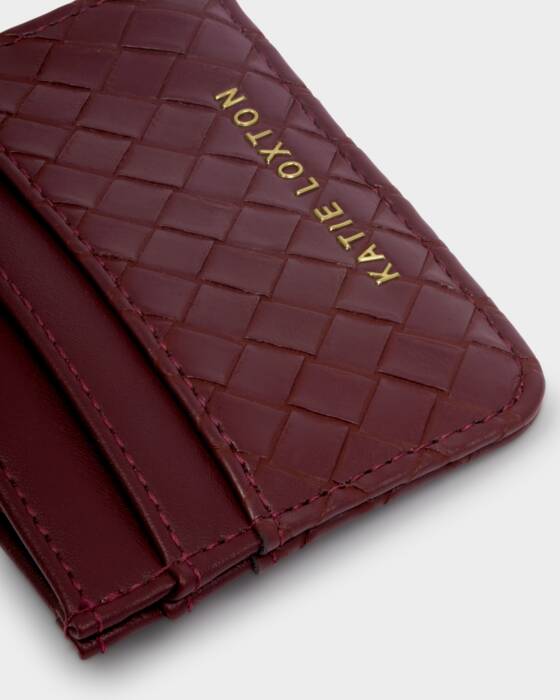 Katie Loxton Nova Woven Cardholder - Cherry