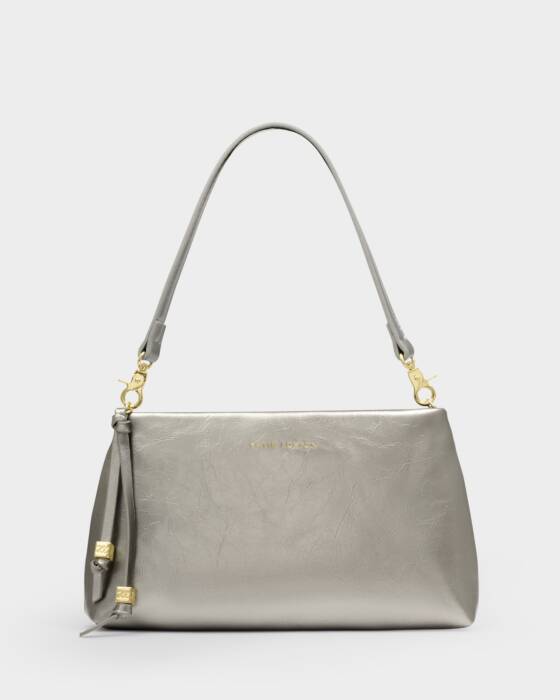 Katie Loxton Nova Textured Patent Bag - Pewter