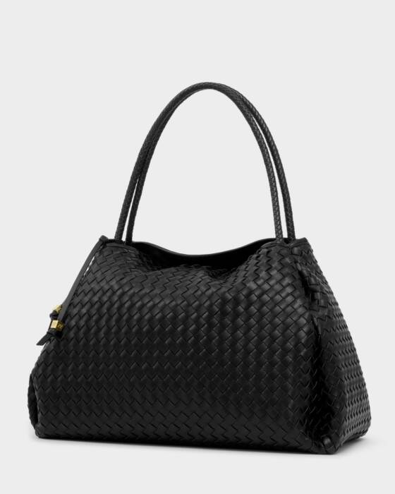 Katie Loxton Nova Hand Woven Large Shoulder Bag - Black