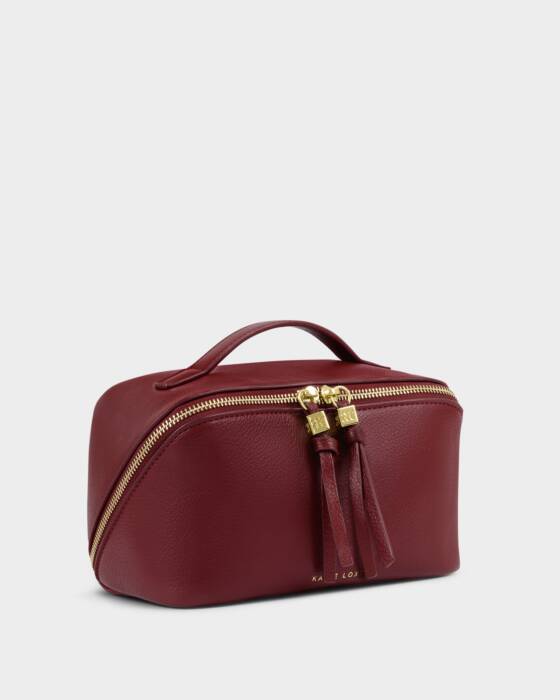 Katie Loxton Medium Fold Out Make Up / Wash Bag - Cherry
