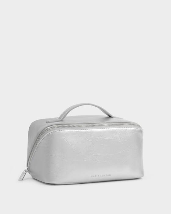 Katie Loxton Medium Fold Out Make Up / Wash Bag - Silver