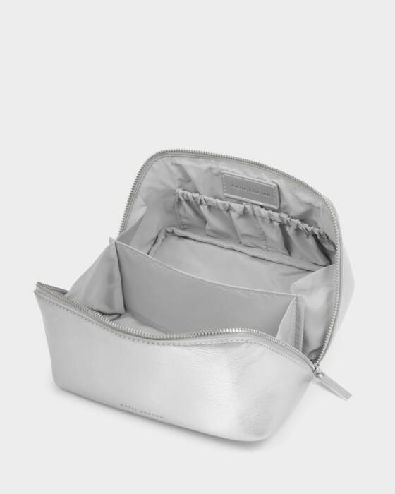 Katie Loxton Medium Fold Out Make Up / Wash Bag - Silver