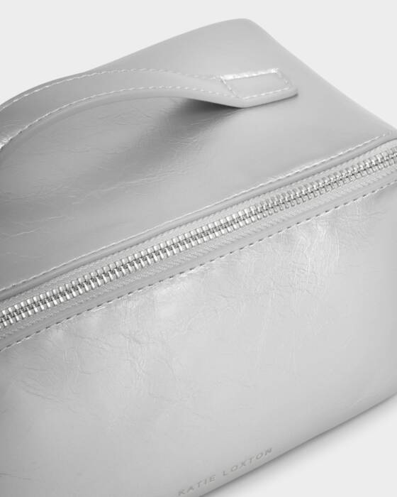 Katie Loxton Medium Fold Out Make Up / Wash Bag - Silver