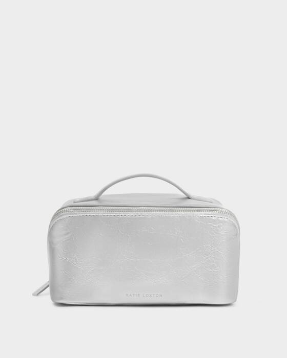 Katie Loxton Medium Fold Out Make Up / Wash Bag - Silver