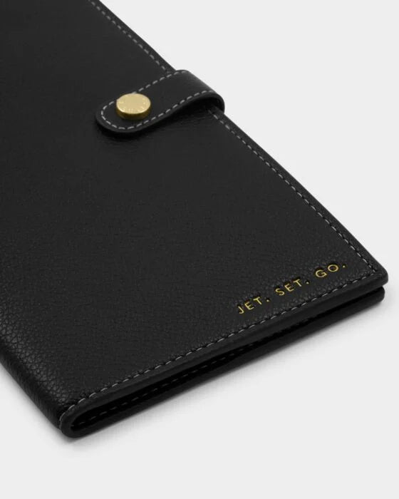 Katie Loxton Sentiment Travel Wallet - Jet. Set. Go - Black
