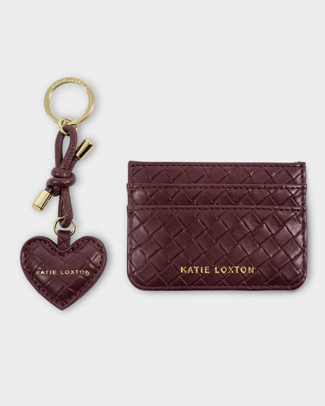 Katie Loxton Gift Boxed Keyring And Cardholder Set - Cherry