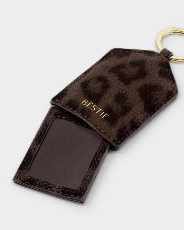 Katie Loxton Boxed Photo Keyring Bestie - Chocolate Leopard