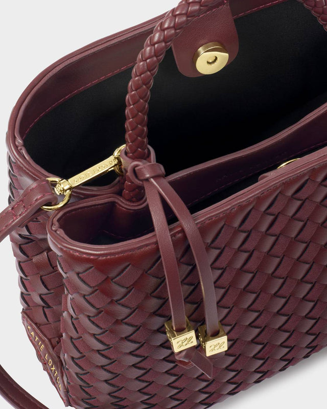 Katie Loxton Nova Hand Woven Top Handle Bag - Cherry Mixed