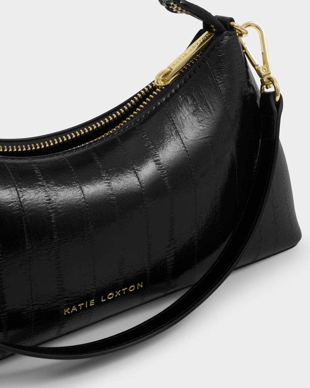Katie Loxton Miley Small Shoulder Bag - Black Eel