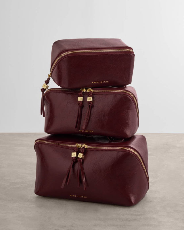 Katie Loxton Soho Medium Make Up / Wash Bag - Cherry