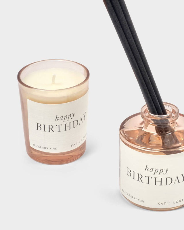 Katie Loxton Mini Votive And Mini Reed Diffuser Gift Set - Happy Birthday