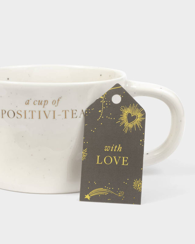 Katie Loxton Speckled Sentiment Mug With Tag - Positivi-Tea