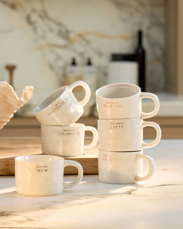 Katie Loxton Speckled Sentiment Mug With Tag - Love You A Latte