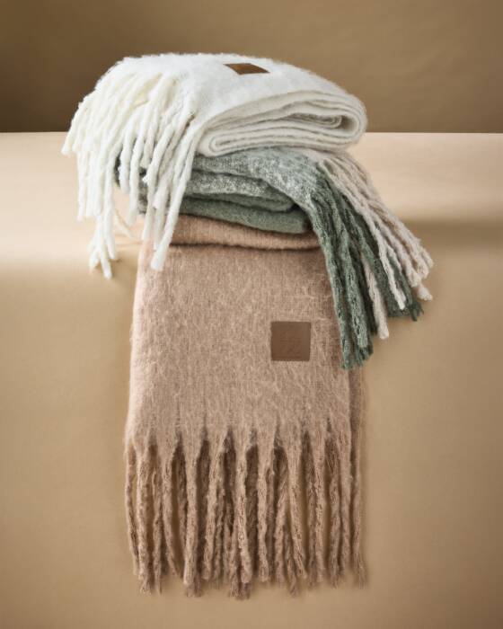 Katie Loxton Recycled Tassel Thick Scarf - Taupe