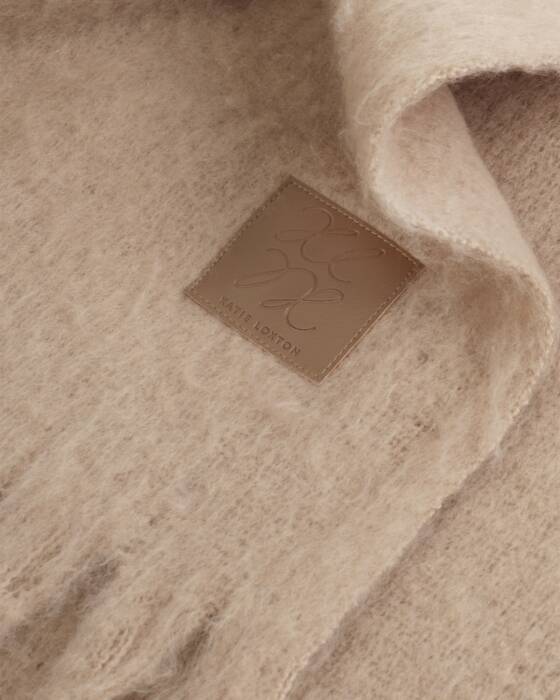 Katie Loxton Recycled Tassel Thick Scarf - Taupe